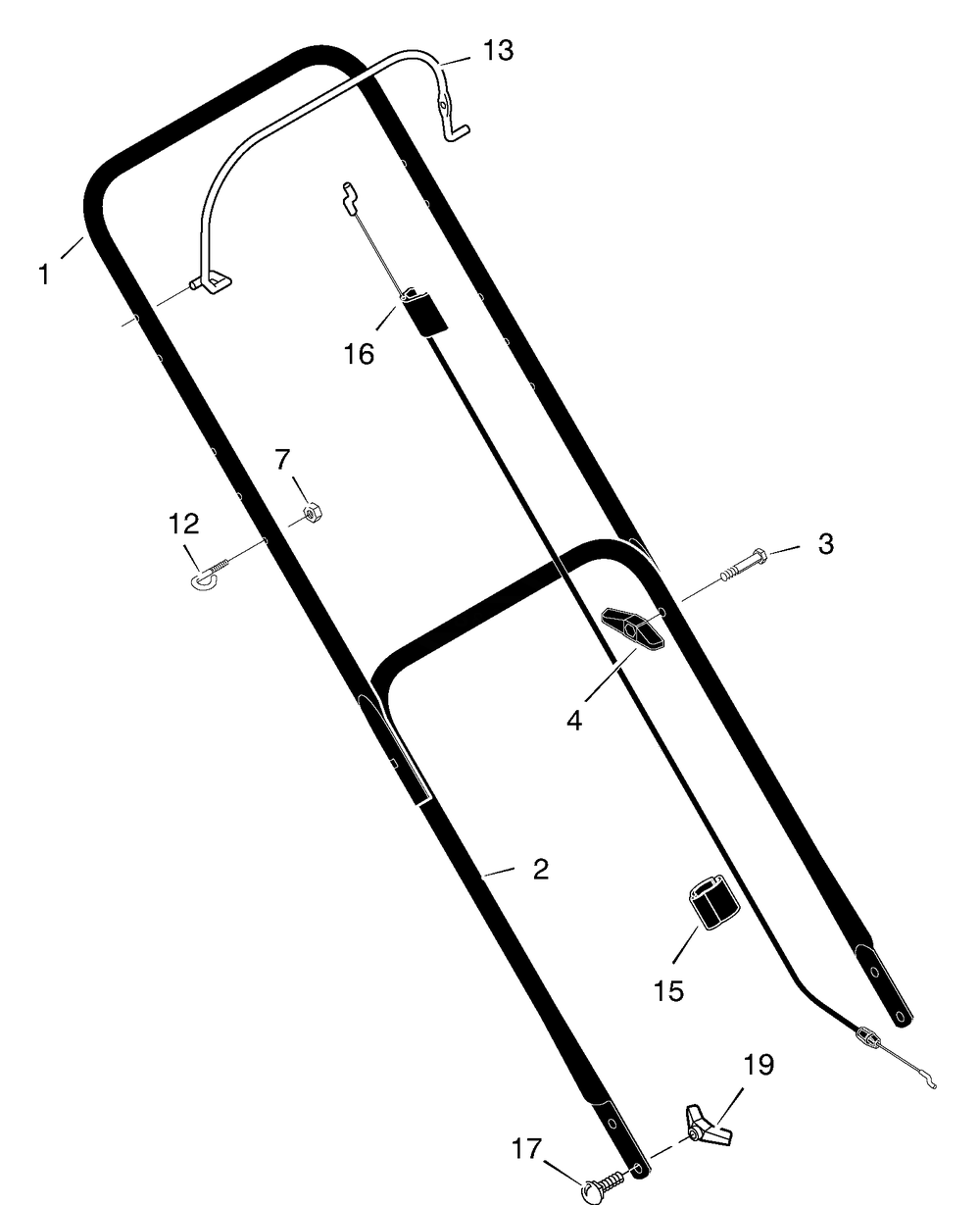Handle Assembly Diagram and Parts List for 223311X199A 2005 Briggs and Stratton Lawn Mower